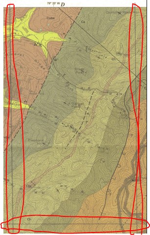 geo map with pencil lines 