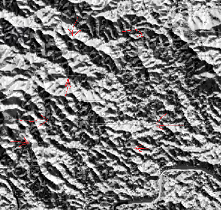 cyclic steps in DEM created by nearest neighbor